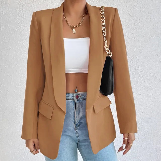 Alina | Blazer Damen Elegant Langarm Offene Front
