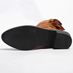 Alina | Cowboy Stiefel Damen Wildleder Fransen Hoher Schaft
