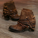 Amelie | Chelsea Boots Damen Blockabsatz Wickelriemen