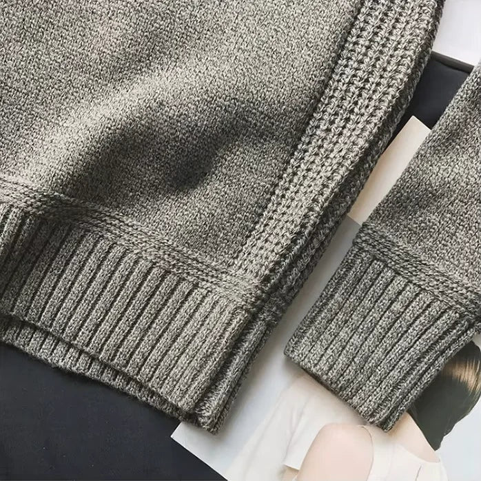 Amelie | Pullover aus Wolle Damen Rundhals mit Ellenbogenpatches