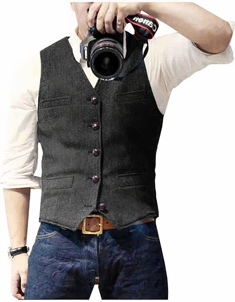 Andri | Gilet Herren Elegant Geknöpft Slim Fit