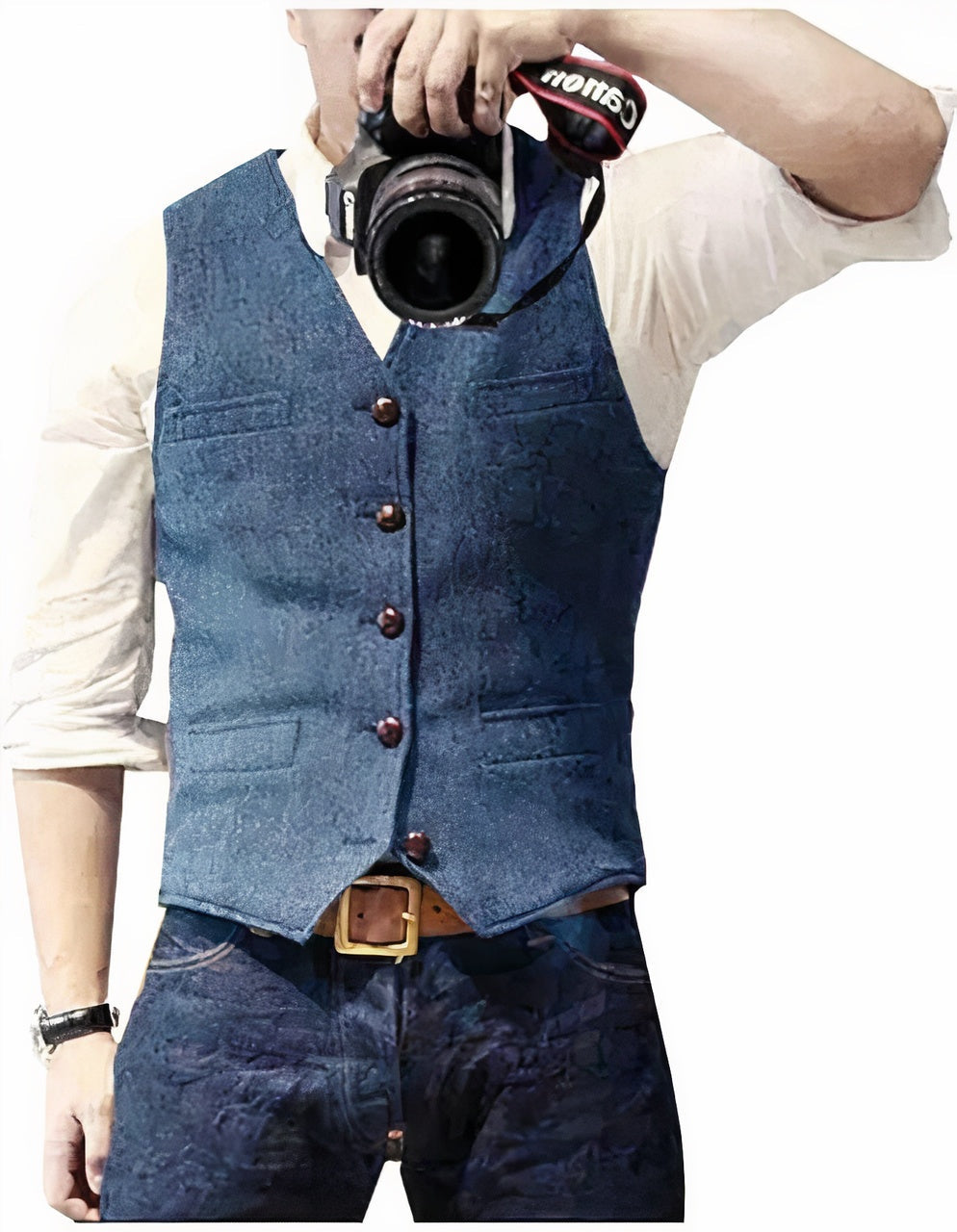 Andri | Gilet Herren Elegant Geknöpft Slim Fit