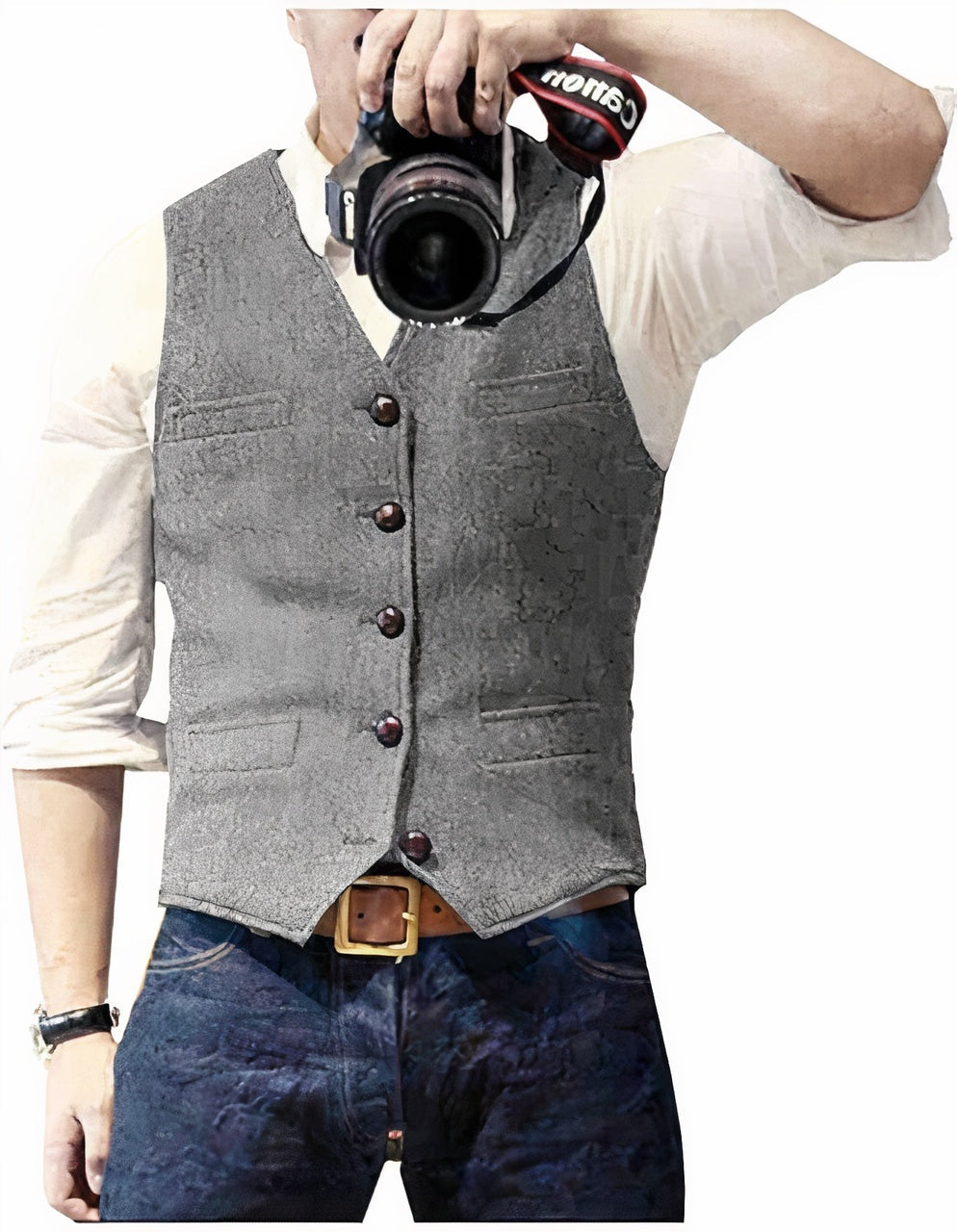 Andri | Gilet Herren Elegant Geknöpft Slim Fit