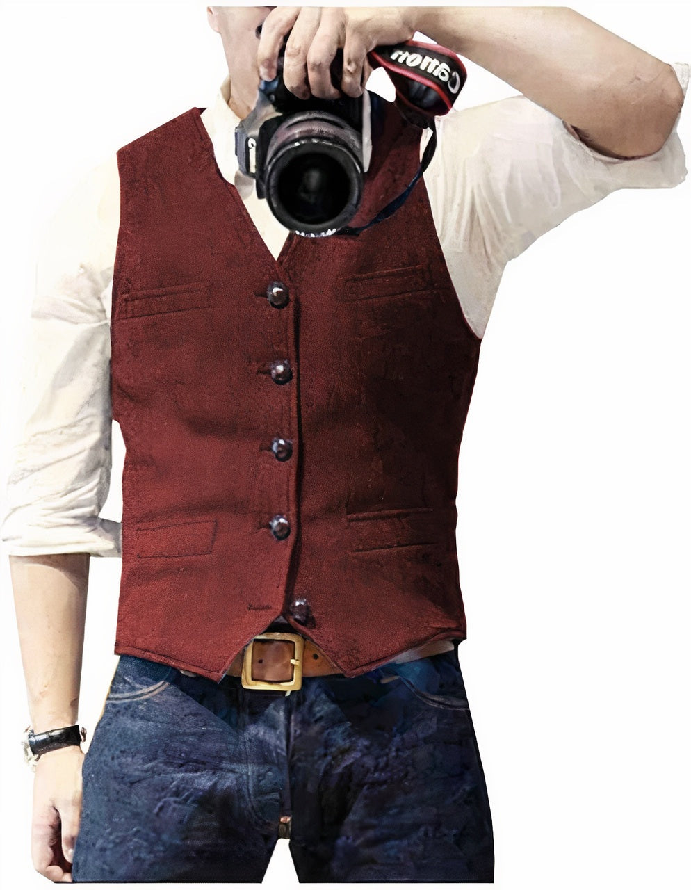 Andri | Gilet Herren Elegant Geknöpft Slim Fit