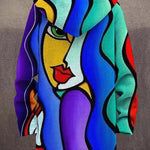 Andri | Strickjacke Herren mit Kapuze Fleece-Futter Kunstprint