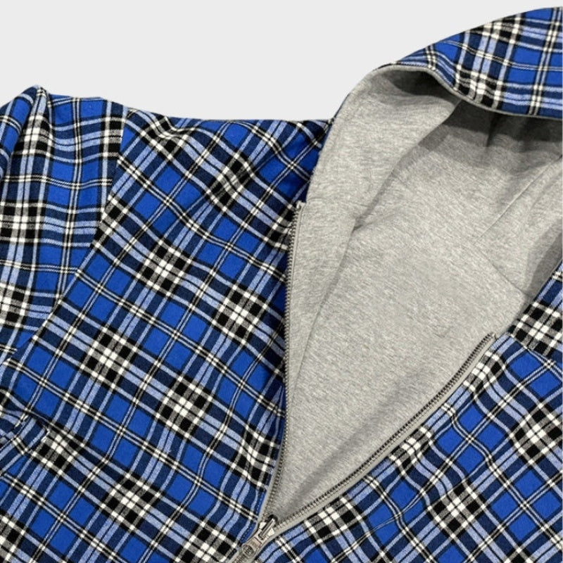 Andri | Wendbarer Oversize Hoodie Herren Kapuze Reissverschluss Karofutter