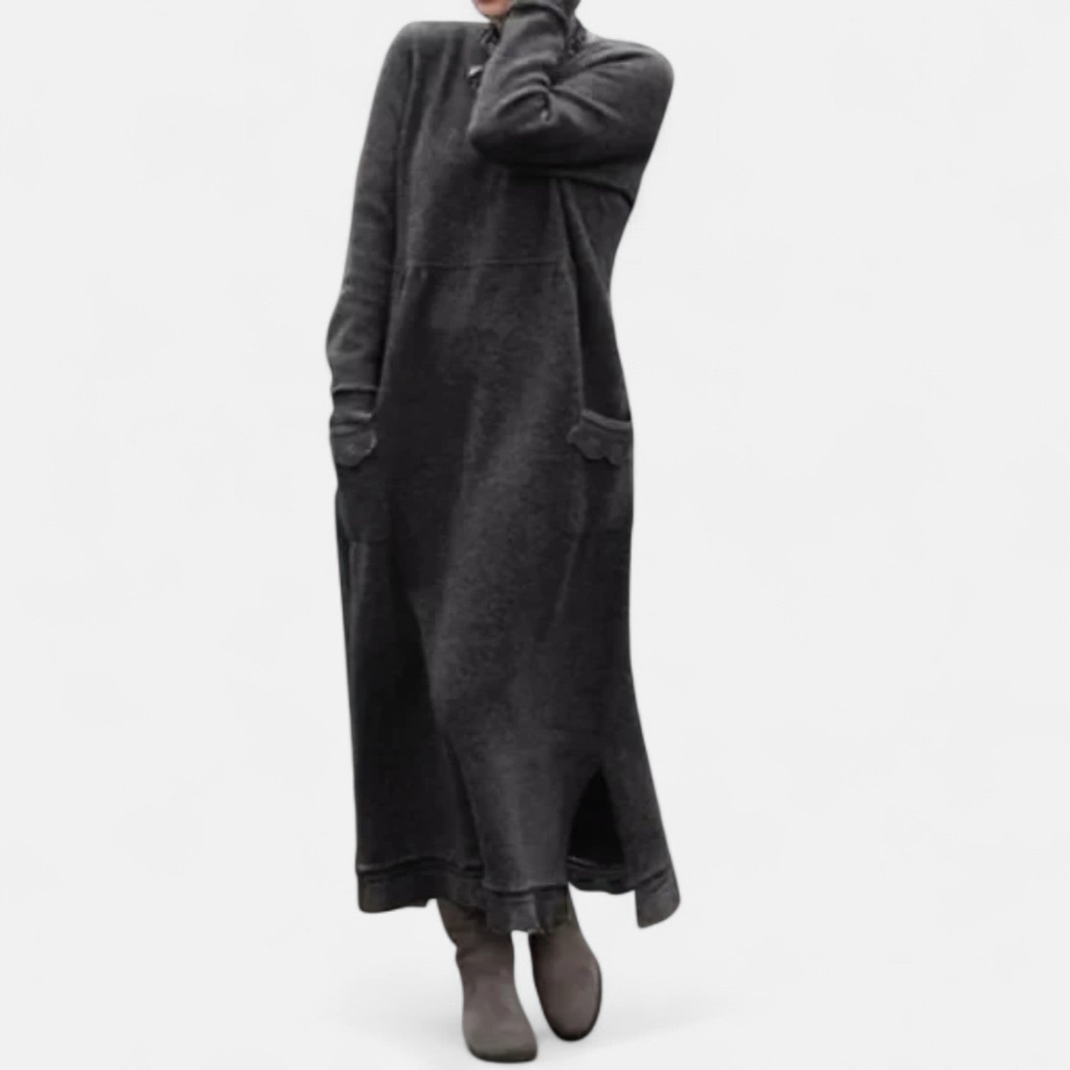 Ariane | Strickkleid Maxi Damen Rollkragen Langarm Oversized