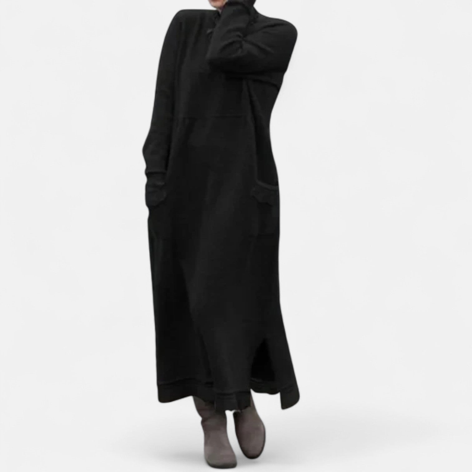 Ariane | Strickkleid Maxi Damen Rollkragen Langarm Oversized