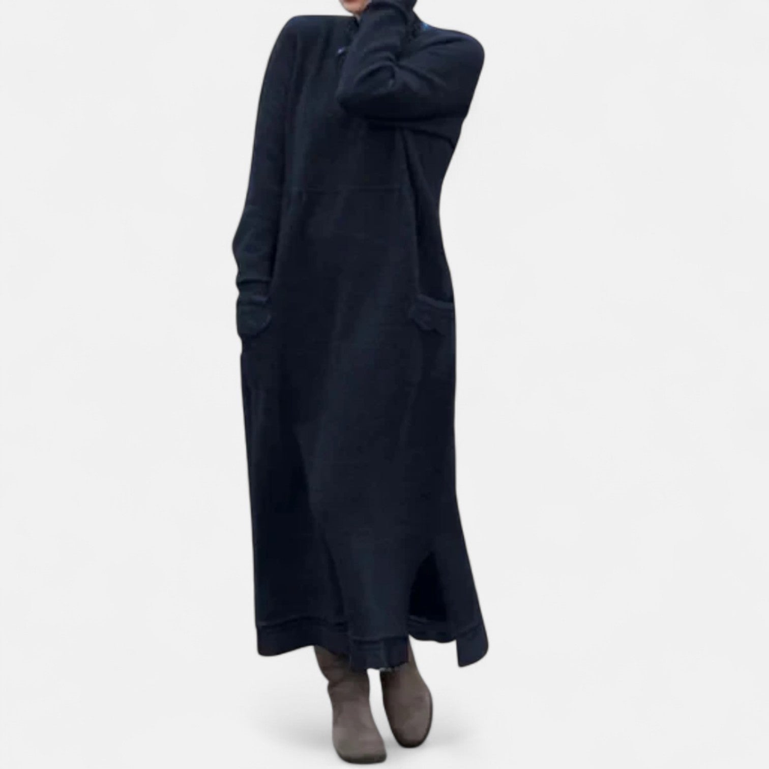 Ariane | Strickkleid Maxi Damen Rollkragen Langarm Oversized
