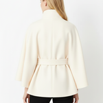 Beatrice | Cape Mantel Damen Wollmischung Stehkragen Gürtel