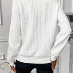 Beatrice | Pullover Damen Sweatshirt Zopfmuster Rundhals Langarm