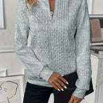 Beatrice | Pullover Damen Sweatshirt Zopfmuster Rundhals Langarm