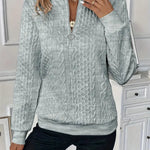 Beatrice | Pullover Damen Sweatshirt Zopfmuster Rundhals Langarm