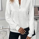 Beatrice | Pullover Damen Sweatshirt Zopfmuster Rundhals Langarm