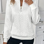 Beatrice | Pullover Damen Sweatshirt Zopfmuster Rundhals Langarm