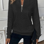 Beatrice | Pullover Damen Sweatshirt Zopfmuster Rundhals Langarm