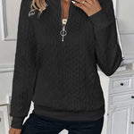 Beatrice | Pullover Damen Sweatshirt Zopfmuster Rundhals Langarm