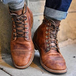 Benedikt | Leder Schnürstiefel Herren Cap-Toe Gummisohle