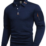 Benjamin | Sweatshirt mit Polokragen Pullover Herren Waffelmuster Armtasche