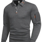 Benjamin | Sweatshirt mit Polokragen Pullover Herren Waffelmuster Armtasche