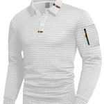 Benjamin | Sweatshirt mit Polokragen Pullover Herren Waffelmuster Armtasche