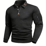 Benjamin | Sweatshirt mit Polokragen Pullover Herren Waffelmuster Armtasche