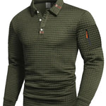 Benjamin | Sweatshirt mit Polokragen Pullover Herren Waffelmuster Armtasche