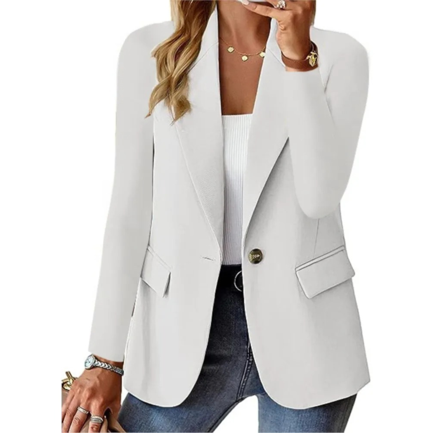 Carla | Blazer Damen Einknopf Langarm Tailliert