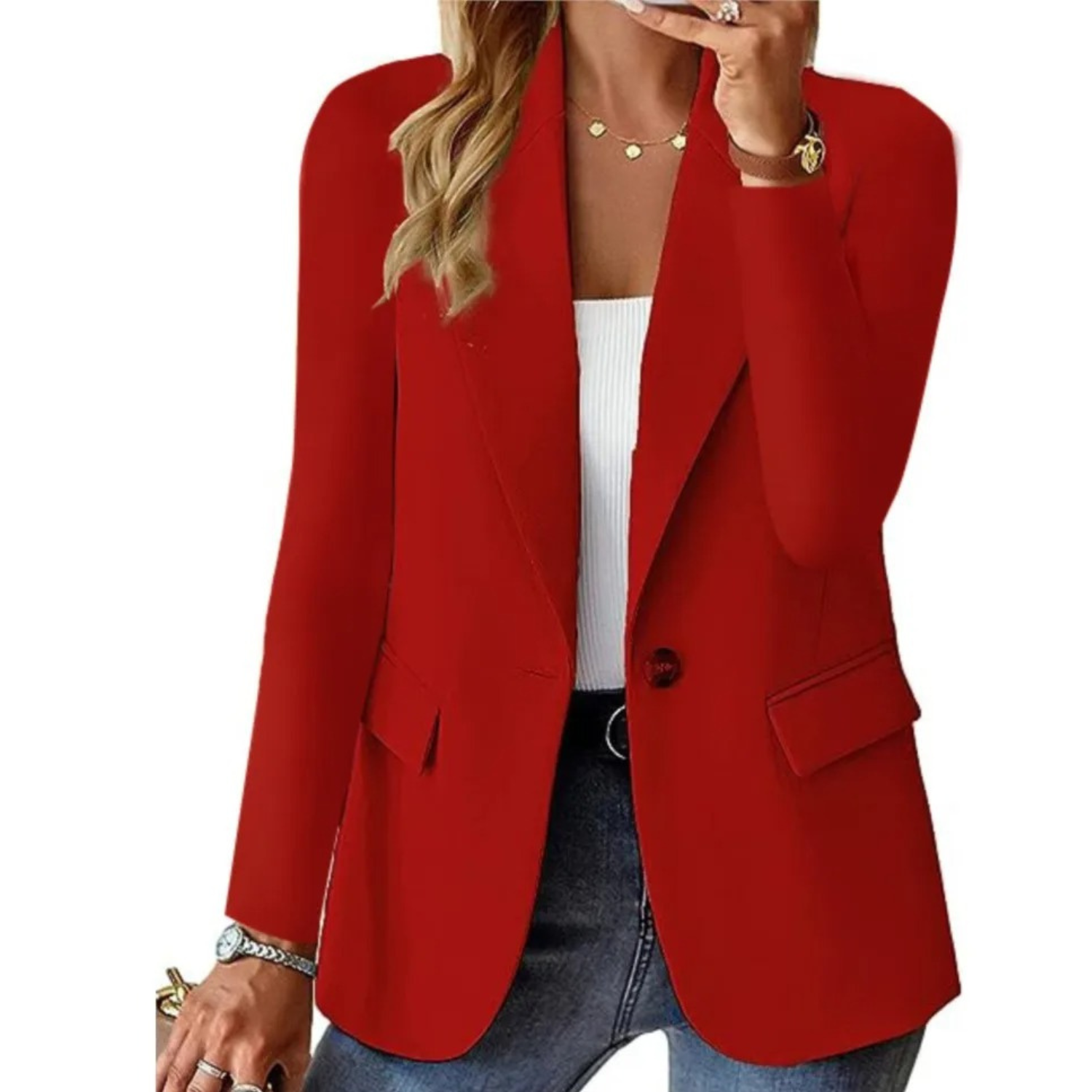 Carla | Blazer Damen Einknopf Langarm Tailliert