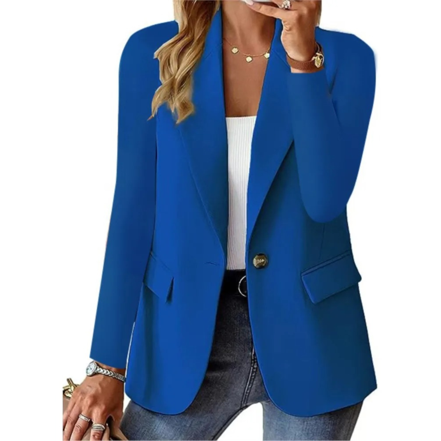 Carla | Blazer Damen Einknopf Langarm Tailliert