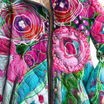 Charlotte | Gesteppte Jacke Damen mit Blumenmuster Stehkragen