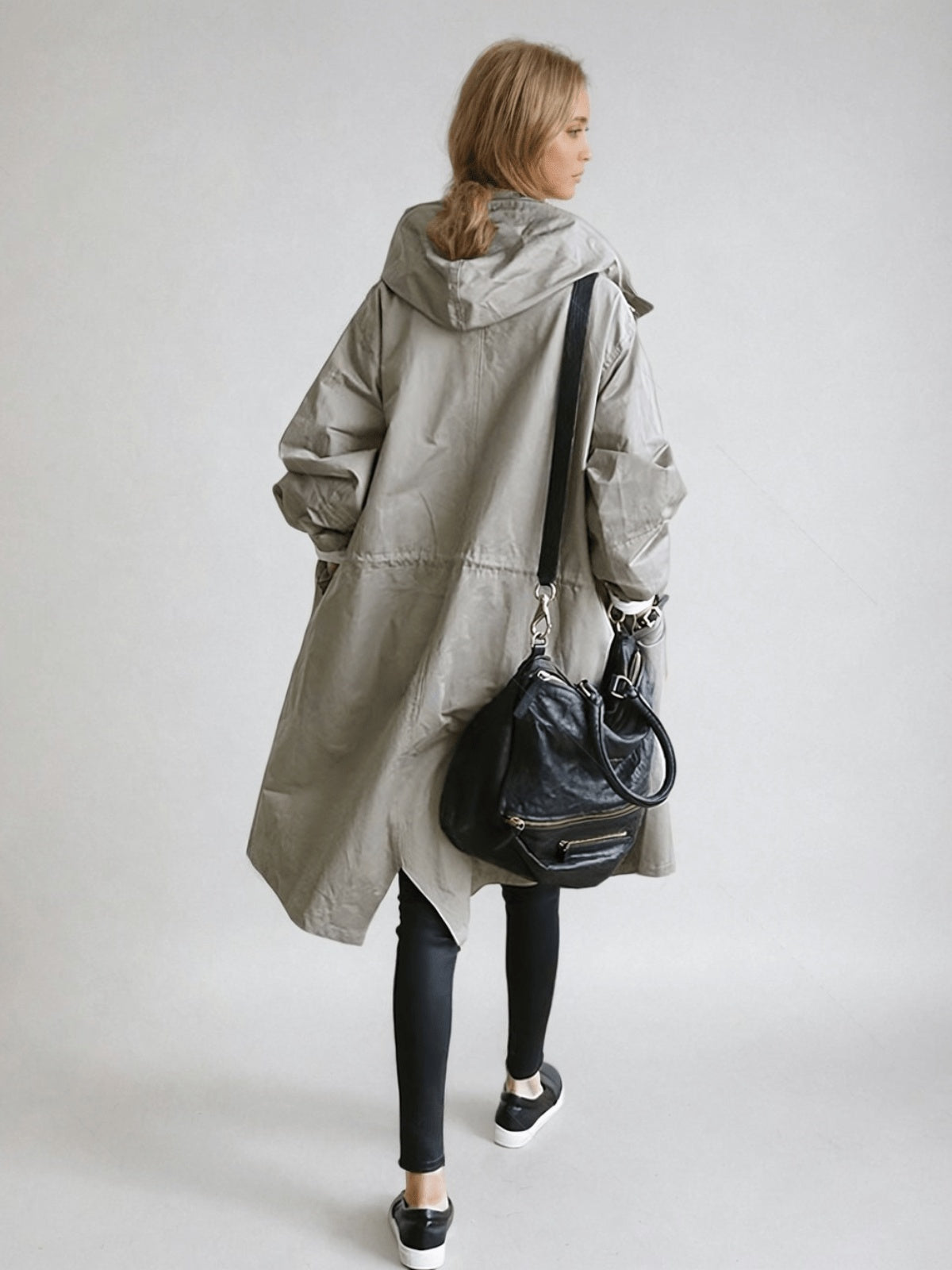 Charlotte | Trenchcoat Damen mit Kapuze Oversize Lang