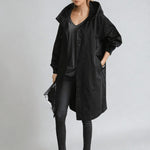 Charlotte | Trenchcoat Damen mit Kapuze Oversize Lang
