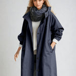 Charlotte | Trenchcoat Damen mit Kapuze Oversize Lang