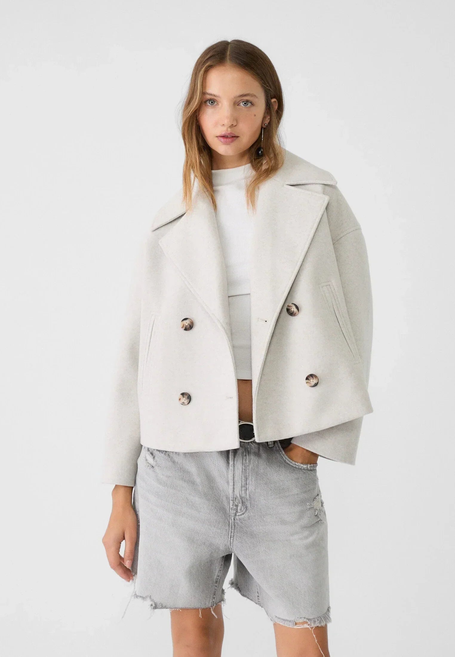 Clara | Wolljacke Kurz Damen Zweireihig Oversized