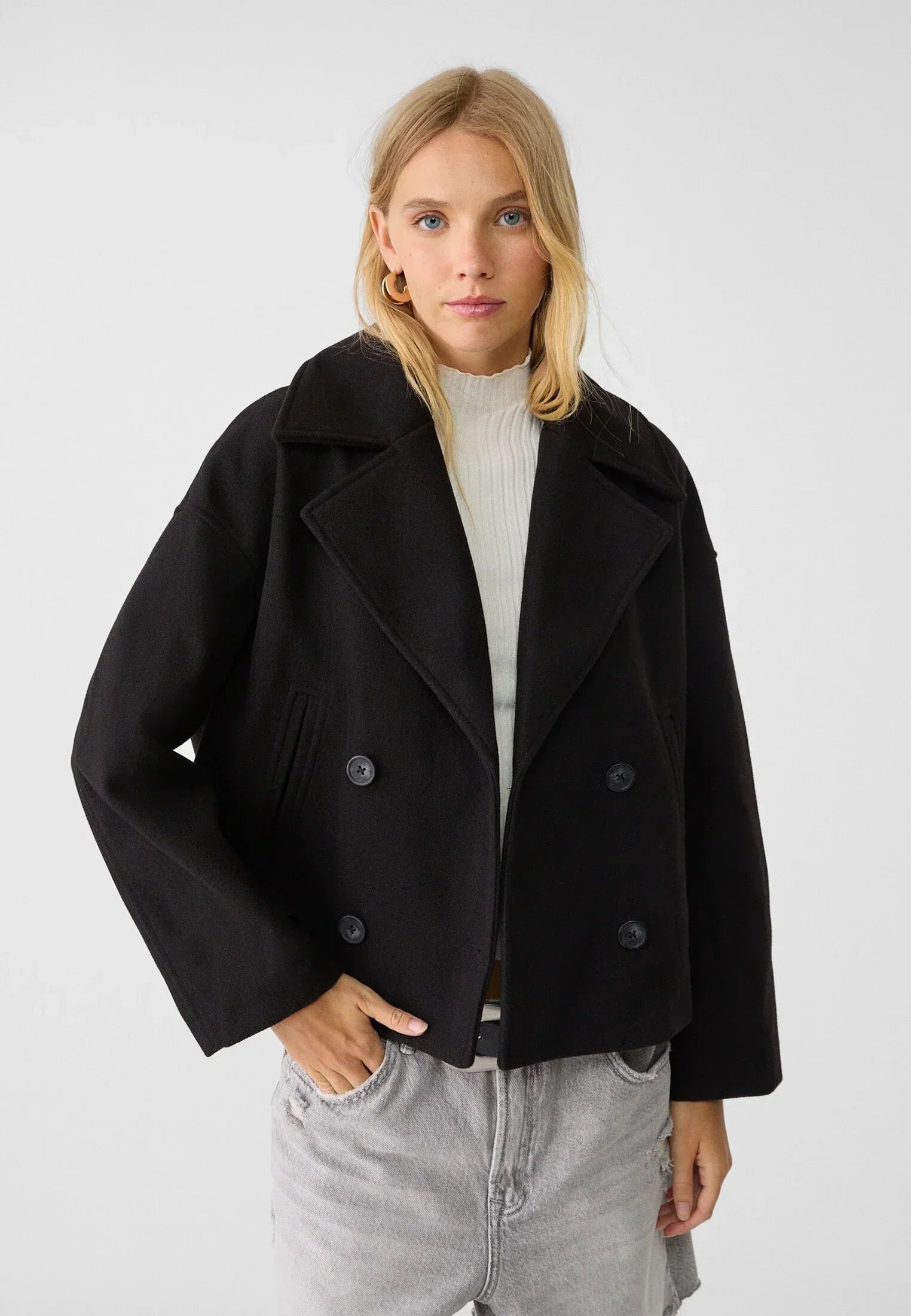 Clara | Wolljacke Kurz Damen Zweireihig Oversized