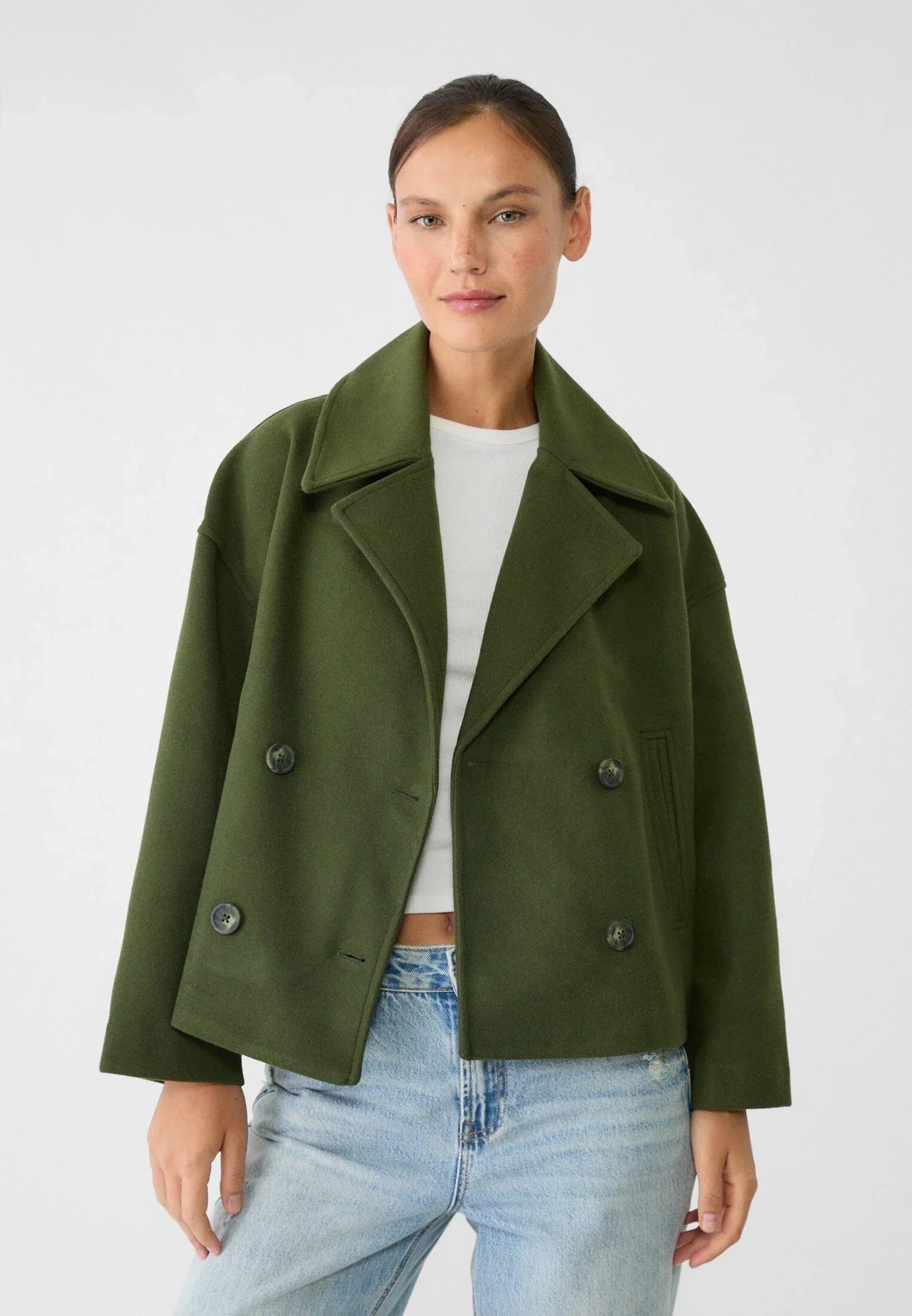 Clara | Wolljacke Kurz Damen Zweireihig Oversized