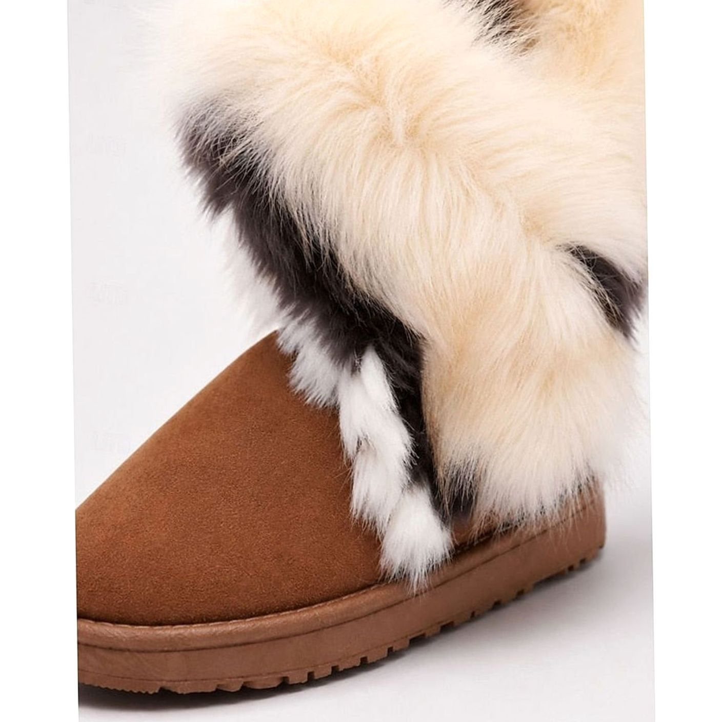Cornelia | Schneestiefel mit Fellbesatz Damen Wildleder-Optik Slip-On