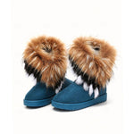 Cornelia | Schneestiefel mit Fellbesatz Damen Wildleder-Optik Slip-On