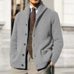 Curdin | Strickjacke Herren mit Stehkragen Knopfleiste
