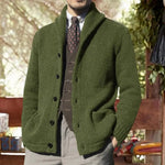 Curdin | Strickjacke Herren mit Stehkragen Knopfleiste