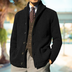 Curdin | Strickjacke Herren mit Stehkragen Knopfleiste