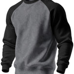 Curdin | Sweatshirt Rundhals Herren Raglanärmel Rippbündchen