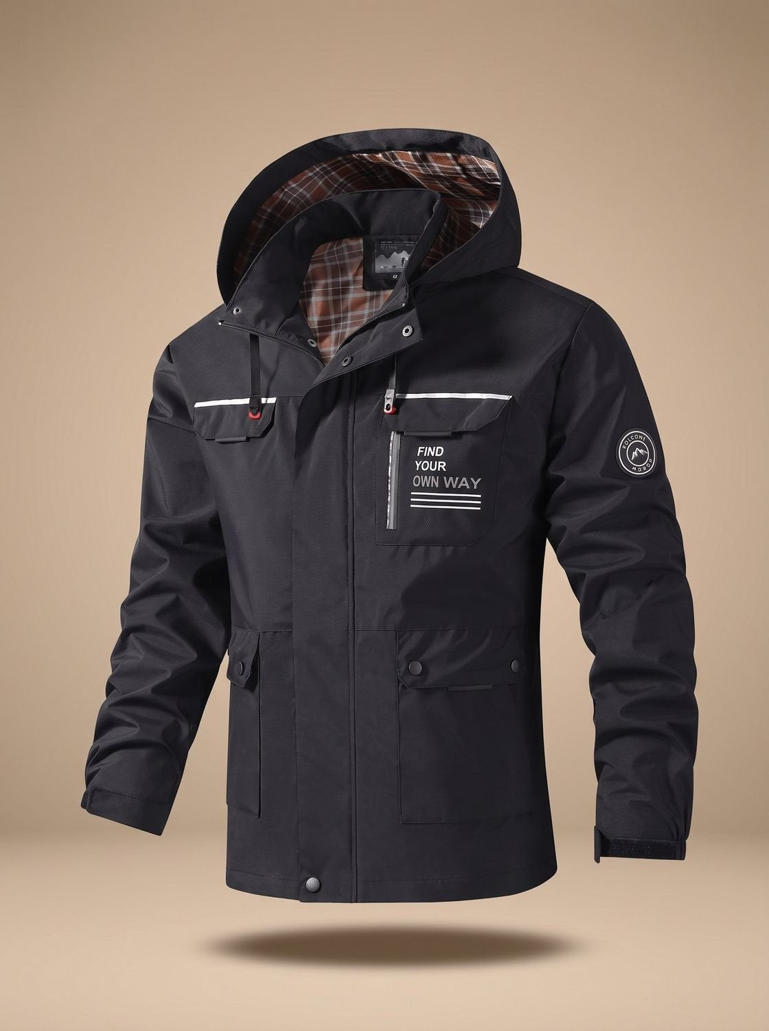 Damian | Anorak Wasserabweisend mit Kapuze Herren Outdoor Mehrfachtaschen