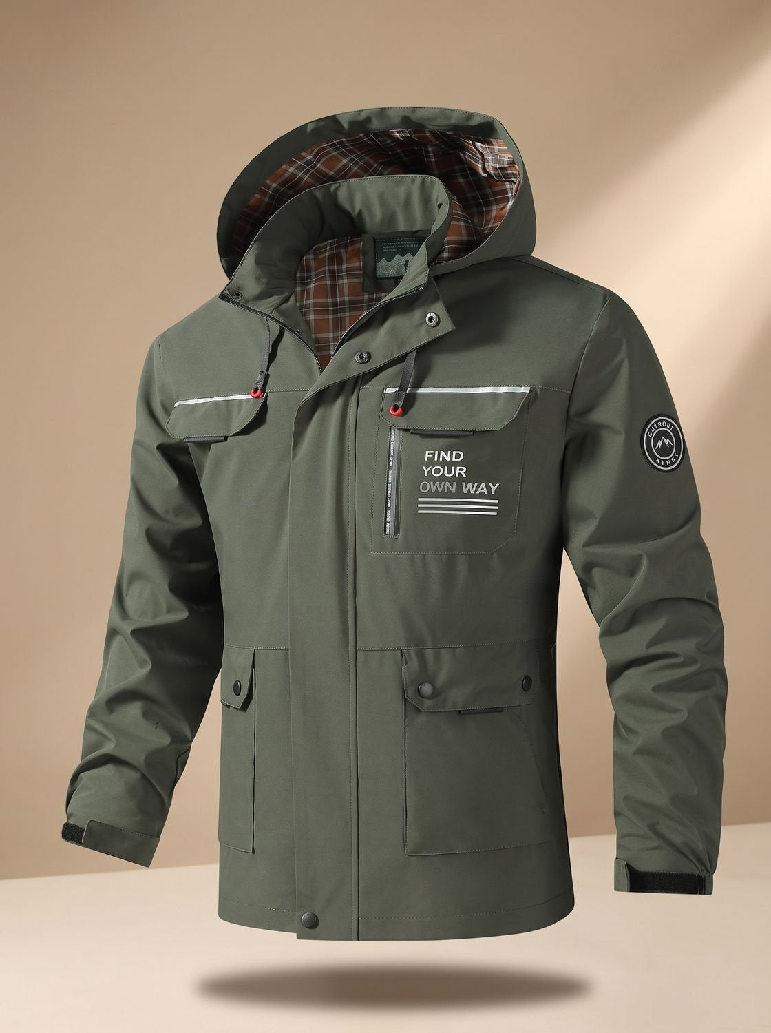 Damian | Anorak Wasserabweisend mit Kapuze Herren Outdoor Mehrfachtaschen