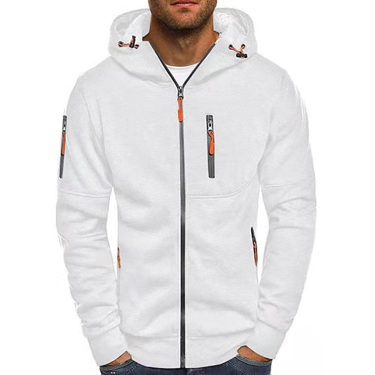 Dario | Hoodie Herren mit Reissverschluss Kapuze und Kordelzug Polyester