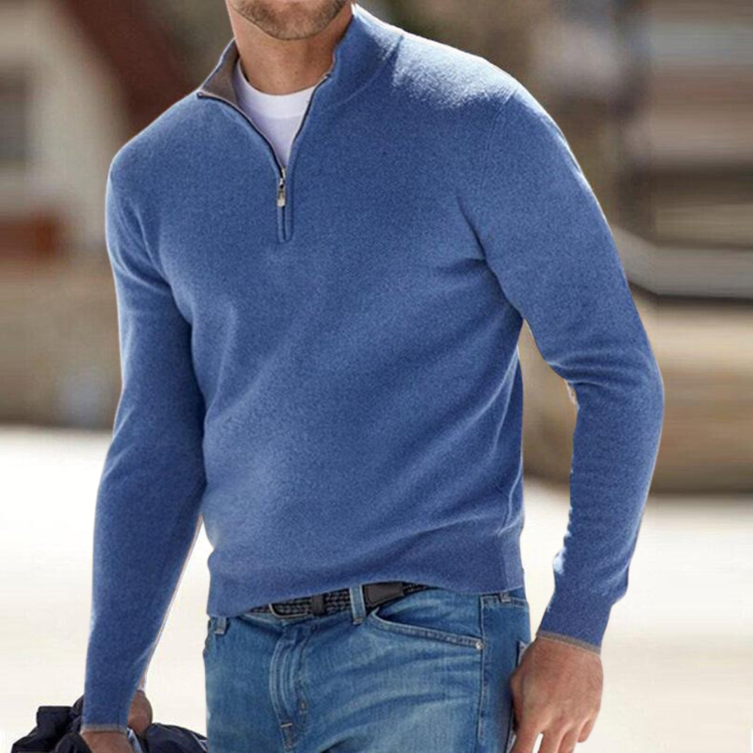 Dominic | Hoodie Herren Half-Zip Pullover Strickfleece
