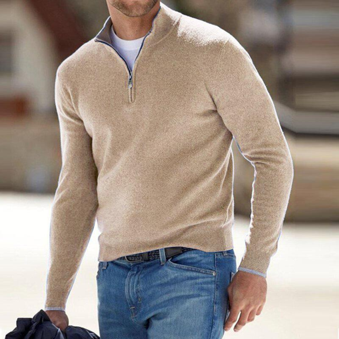 Dominic | Hoodie Herren Half-Zip Pullover Strickfleece