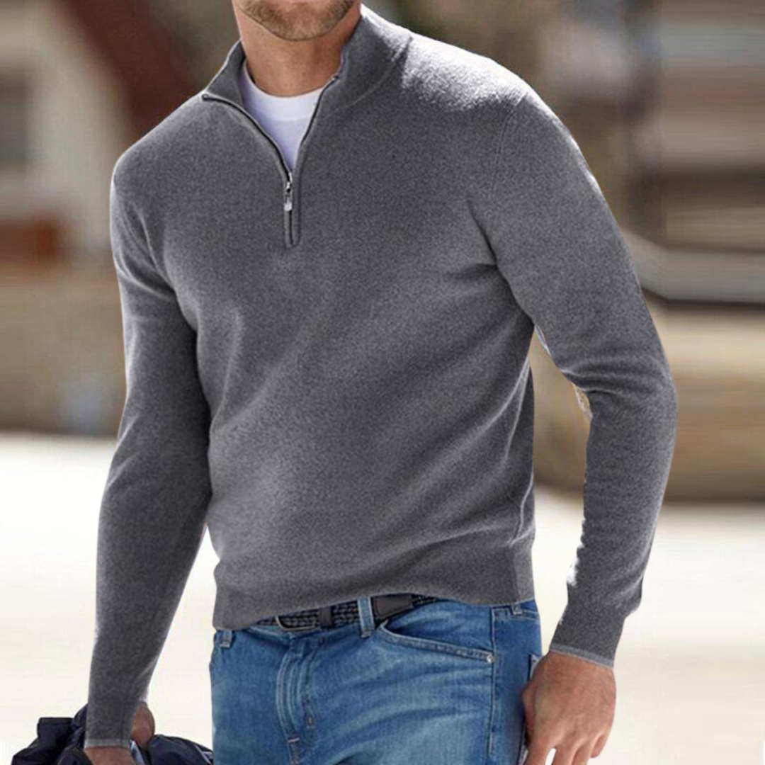 Dominic | Hoodie Herren Half-Zip Pullover Strickfleece