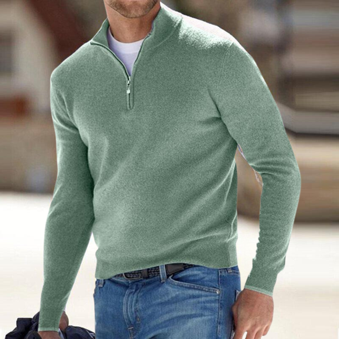 Dominic | Hoodie Herren Half-Zip Pullover Strickfleece